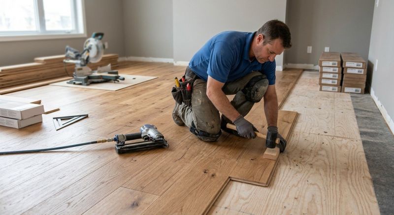 Dark Wood Floor Installation in San Antonio, TX